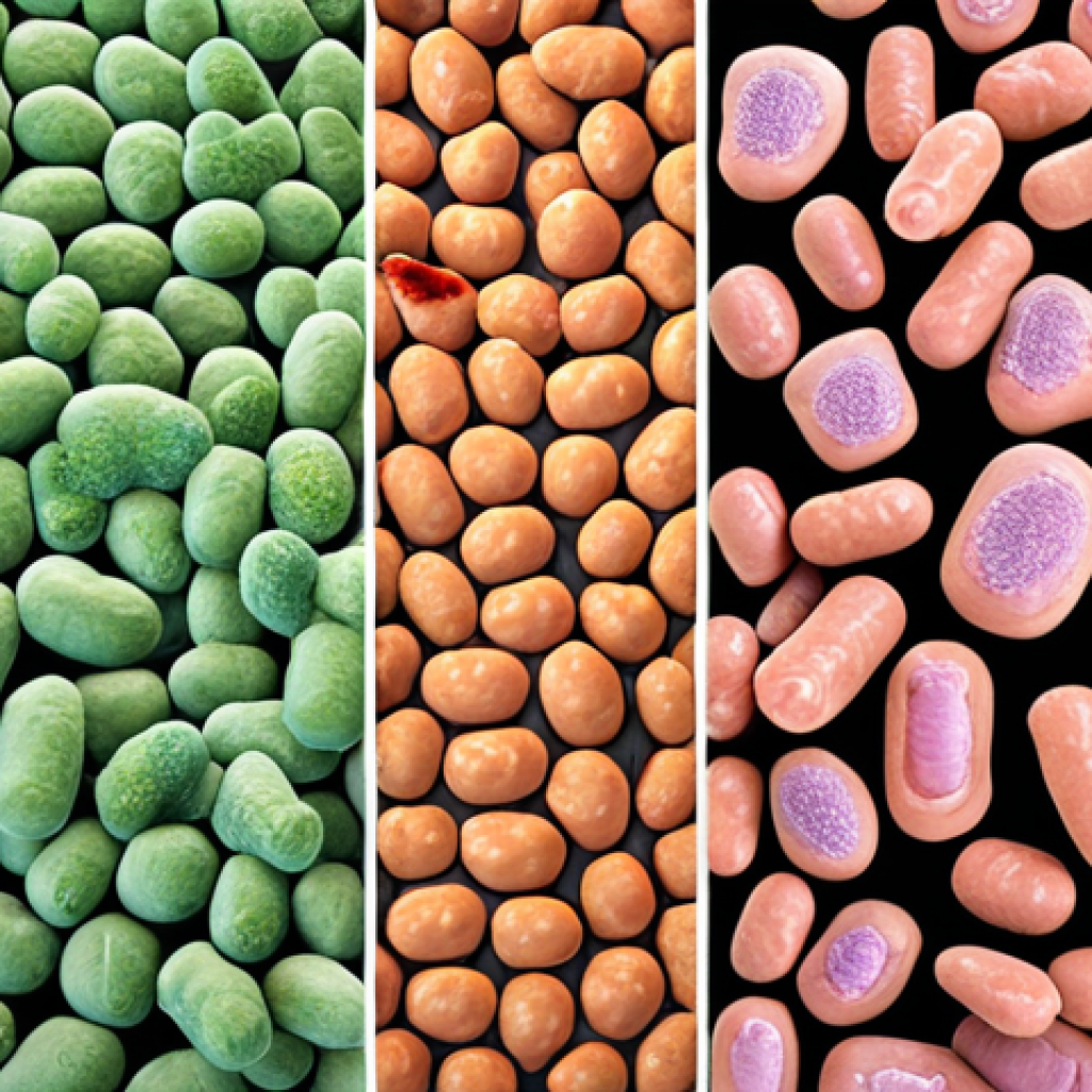 **Protein Expression Host Options:** A vibrant biotechnological scene showcasing diverse hosts like *E. coli* bacteria, budding yeast, and mammalian CHO cells. Each host is distinctly presented with associated lab equipment representing the complexity and cost differences.
