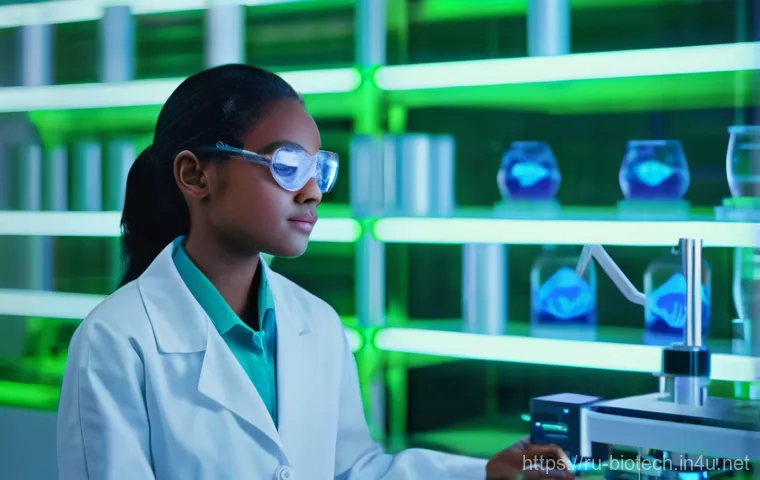 바이오 의약품 개발 동향 - **"A vibrant and optimistic scene within a state-of-the-art biopharmaceutical laboratory. A diverse ...