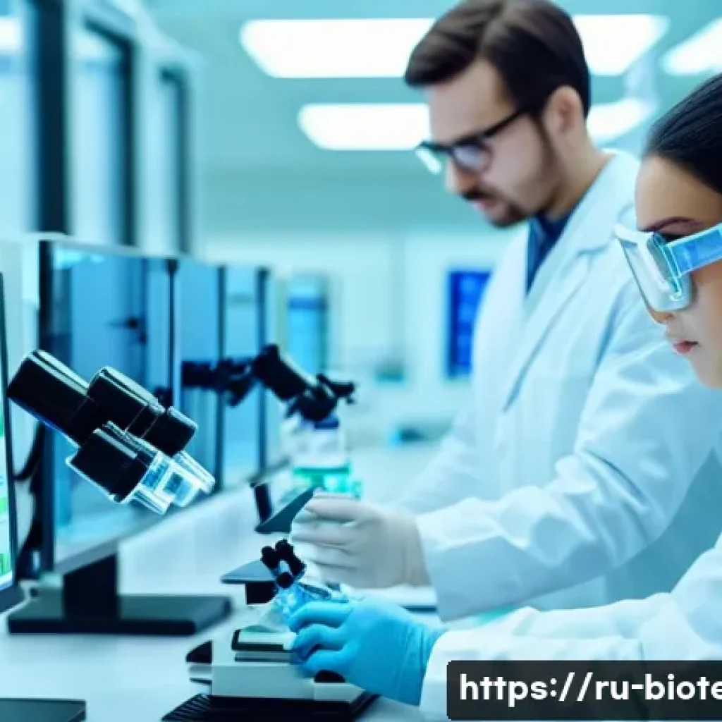 임상 시험 프로세스 - A modern pharmaceutical laboratory scene showing scientists in white lab coats and safety glasses co...