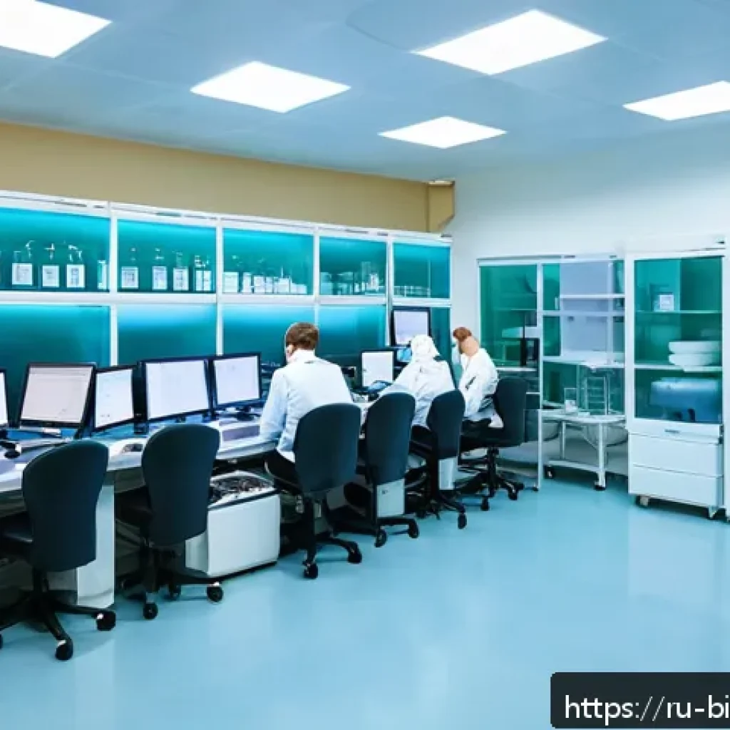 임상 연구의 법적 규제 - A modern clinical research facility in Russia, showing a diverse team of well-trained researchers an...